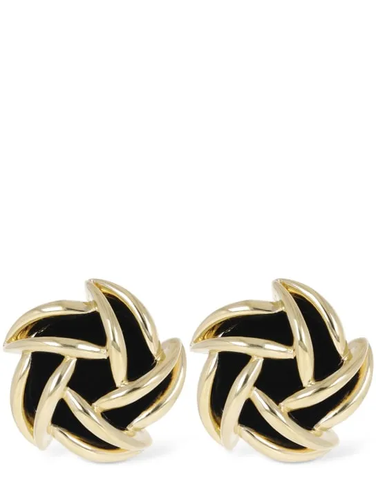 Saint Laurent   Vintage Spiral brass earrings 