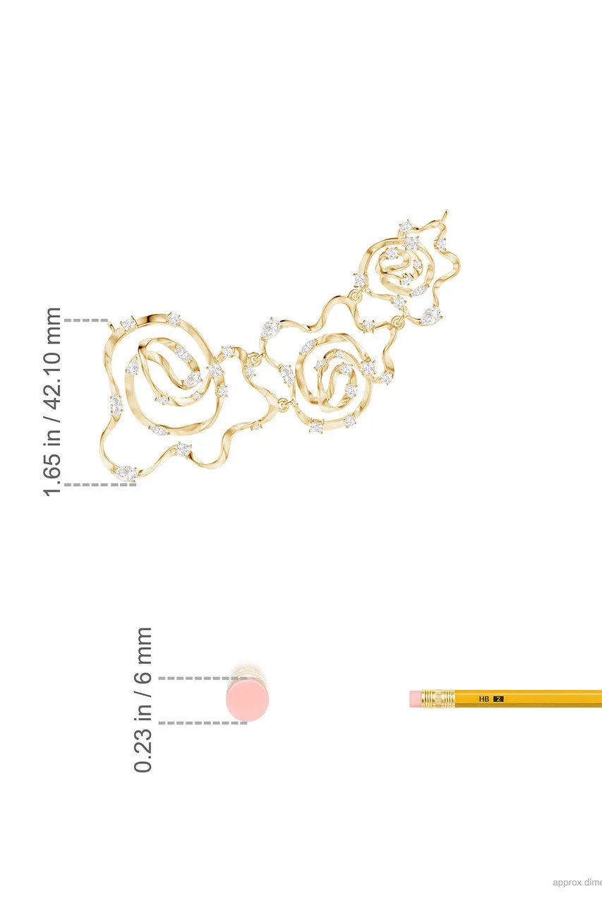 Sakura Dispersed White Topaz Asymmetrical Necklace