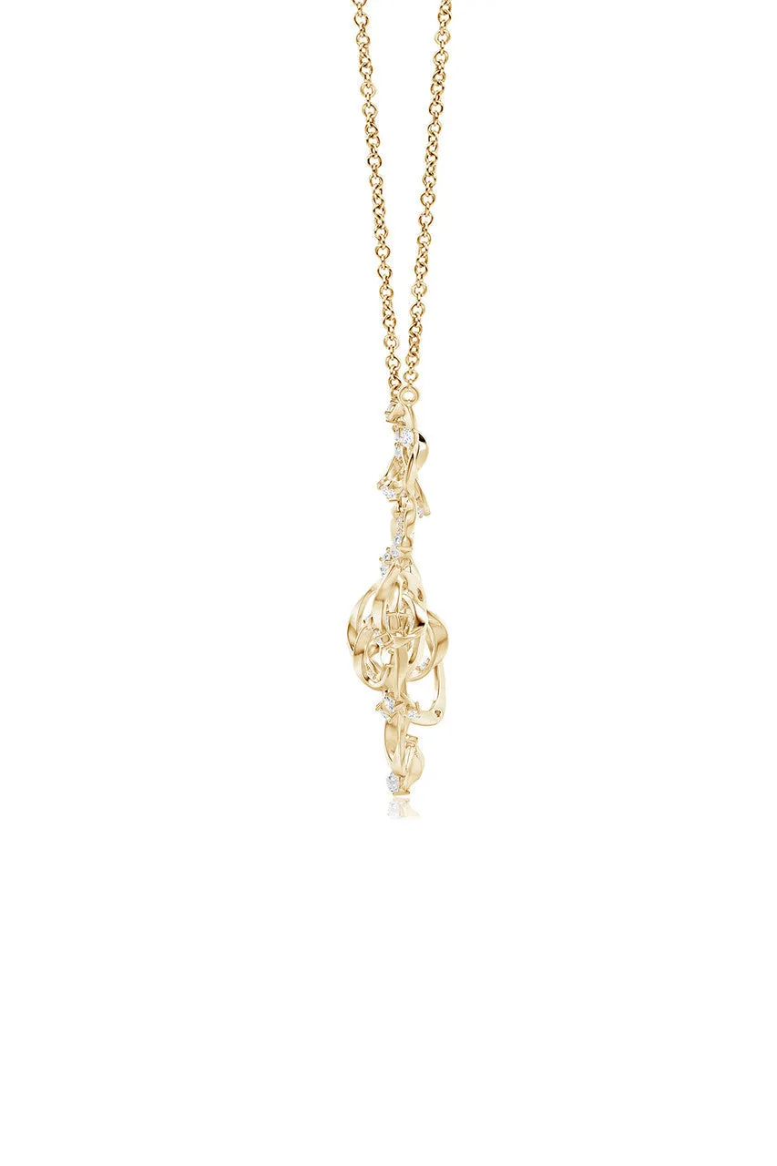 Sakura Dispersed White Topaz Asymmetrical Necklace