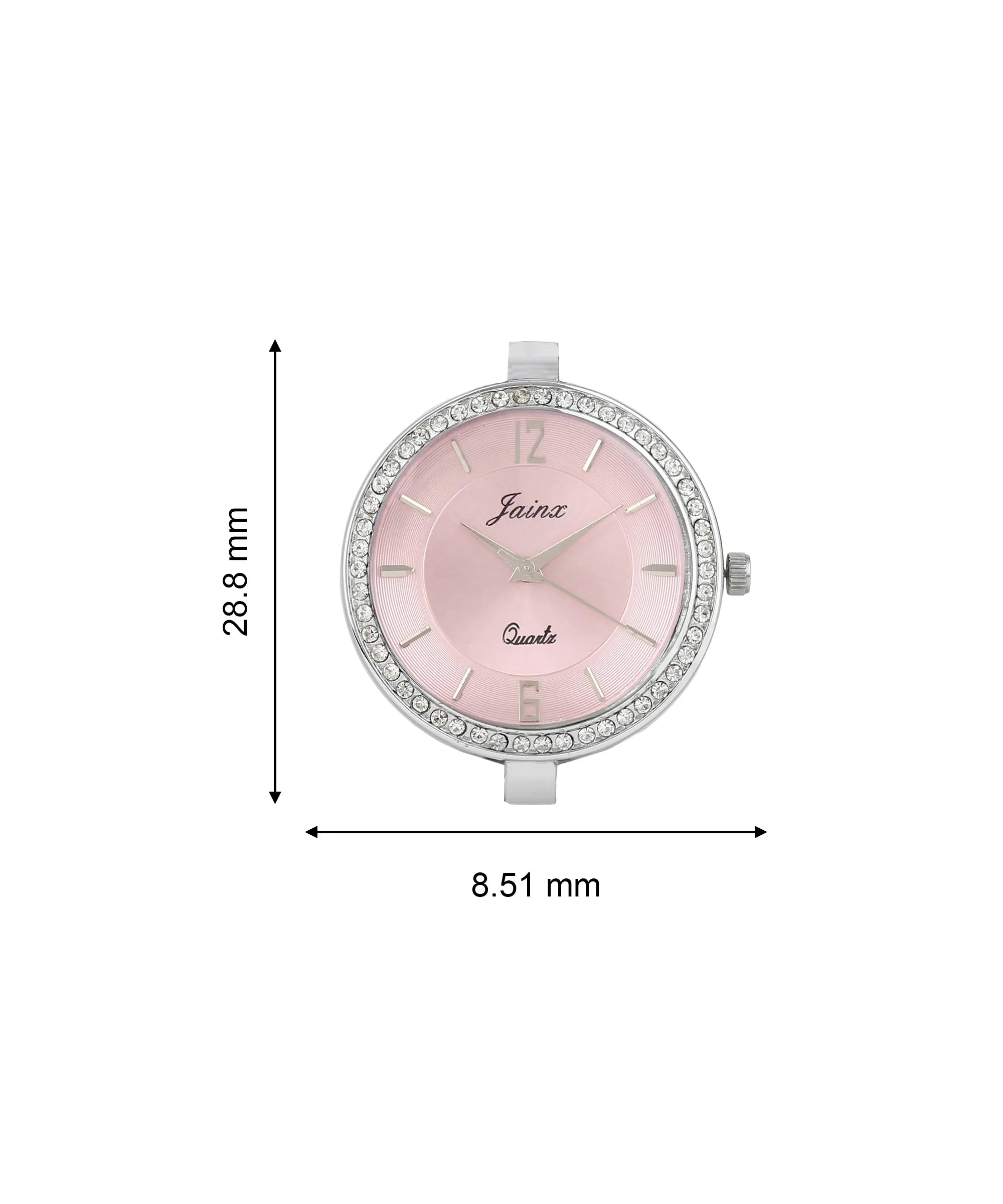 Silver Chain Pink Dial Analog Wrist Watch For Women - JW8593