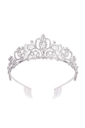 Silver Crystal Tiara Crown