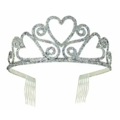 Silver Glitter Tiara-Adult