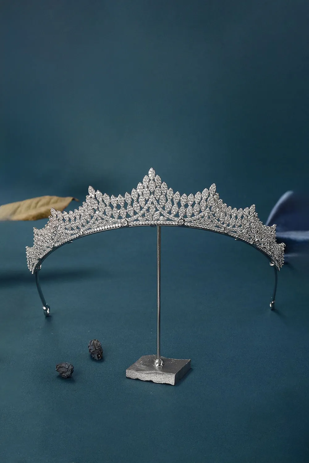 Silver Majestic Vine Crowns with Rhinestone