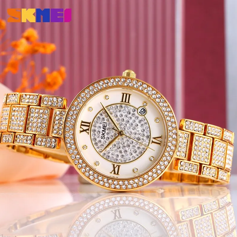 SKMEI 1739 Luxury Wedding Watch for Girls Inlaid w/ Rhinestone