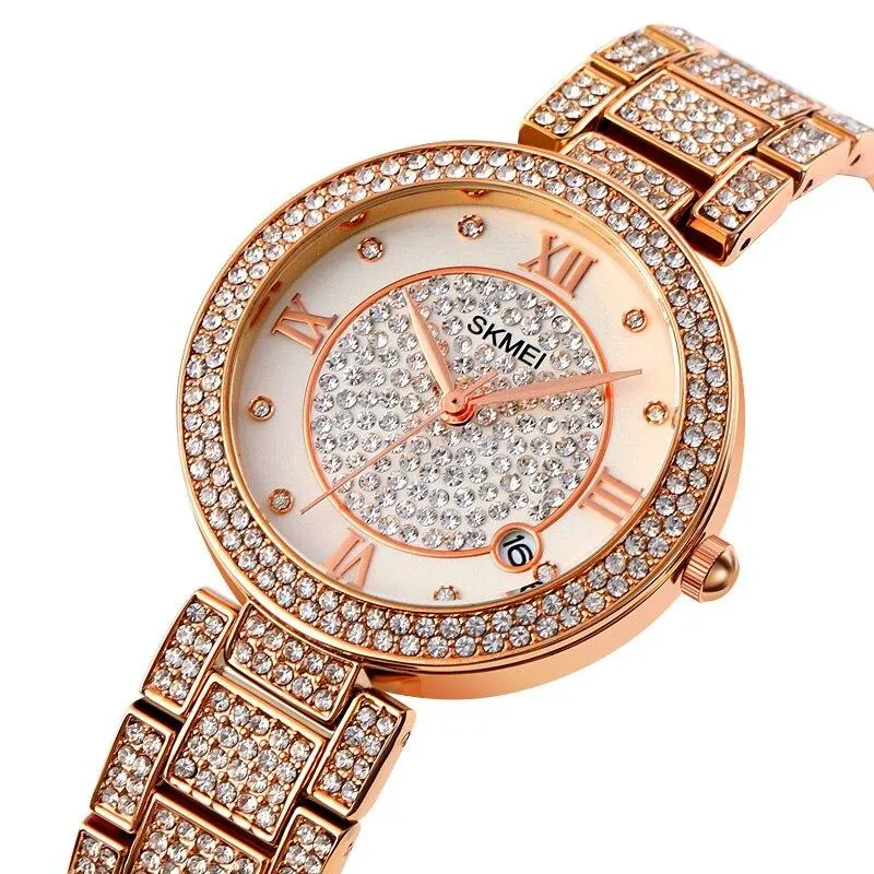 SKMEI 1739 Luxury Wedding Watch for Girls Inlaid w/ Rhinestone