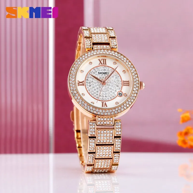 SKMEI 1739 Luxury Wedding Watch for Girls Inlaid w/ Rhinestone
