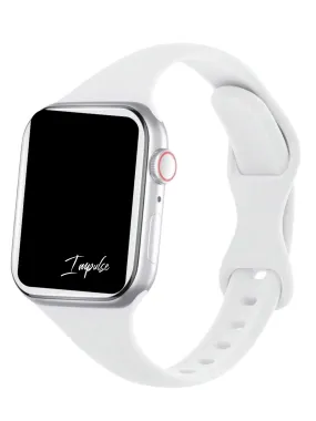 Slim Silicone Watch Band - White