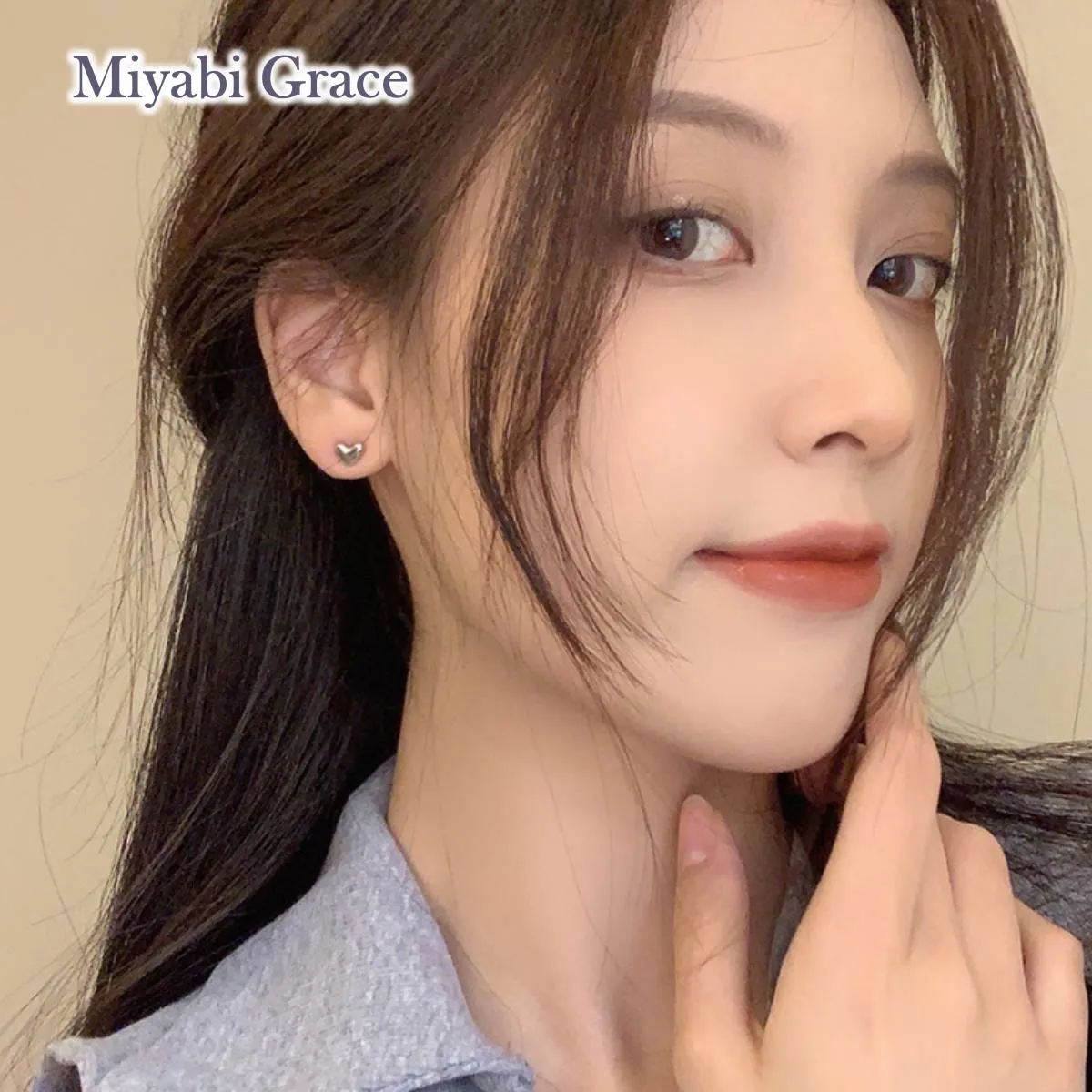 Small Silver Heart Invisible Clip On Stud Earrings