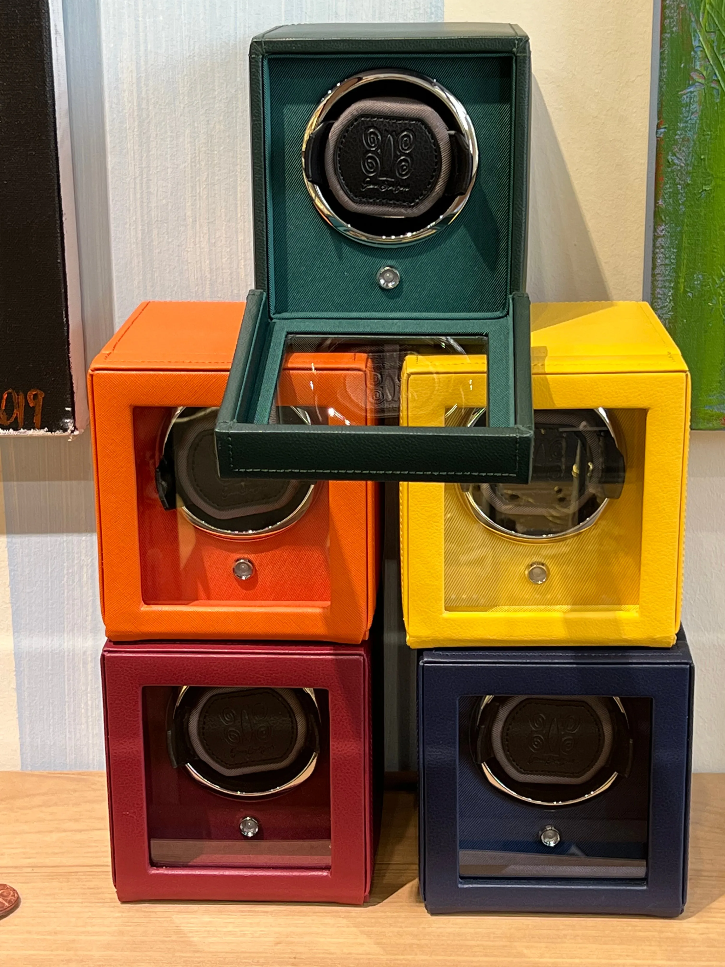 Small Watch Winder Cube Pink