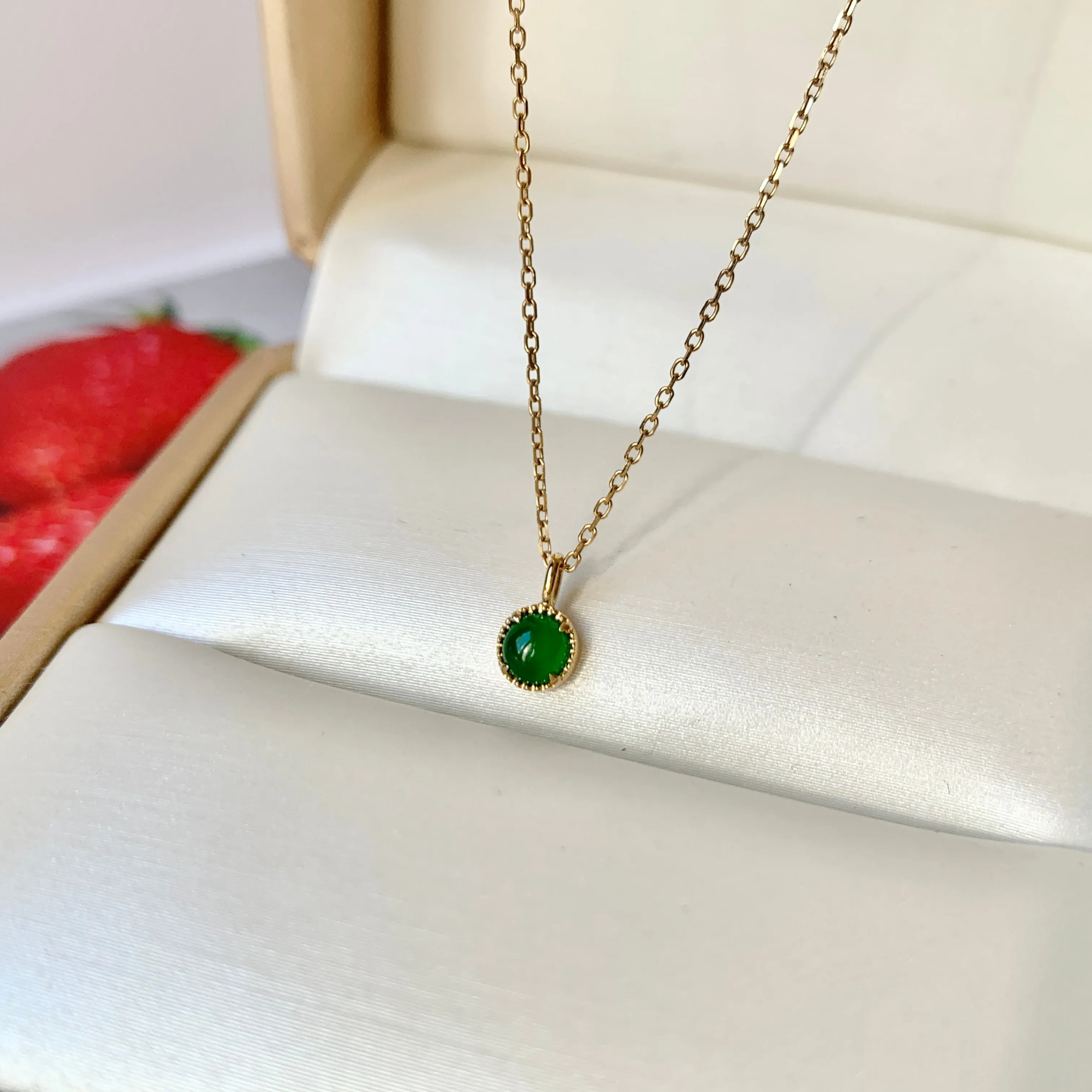 SOLD OUT: Icy A-Grade Imperial Green Jadeite B.Petite Dolly Pendant No.172066