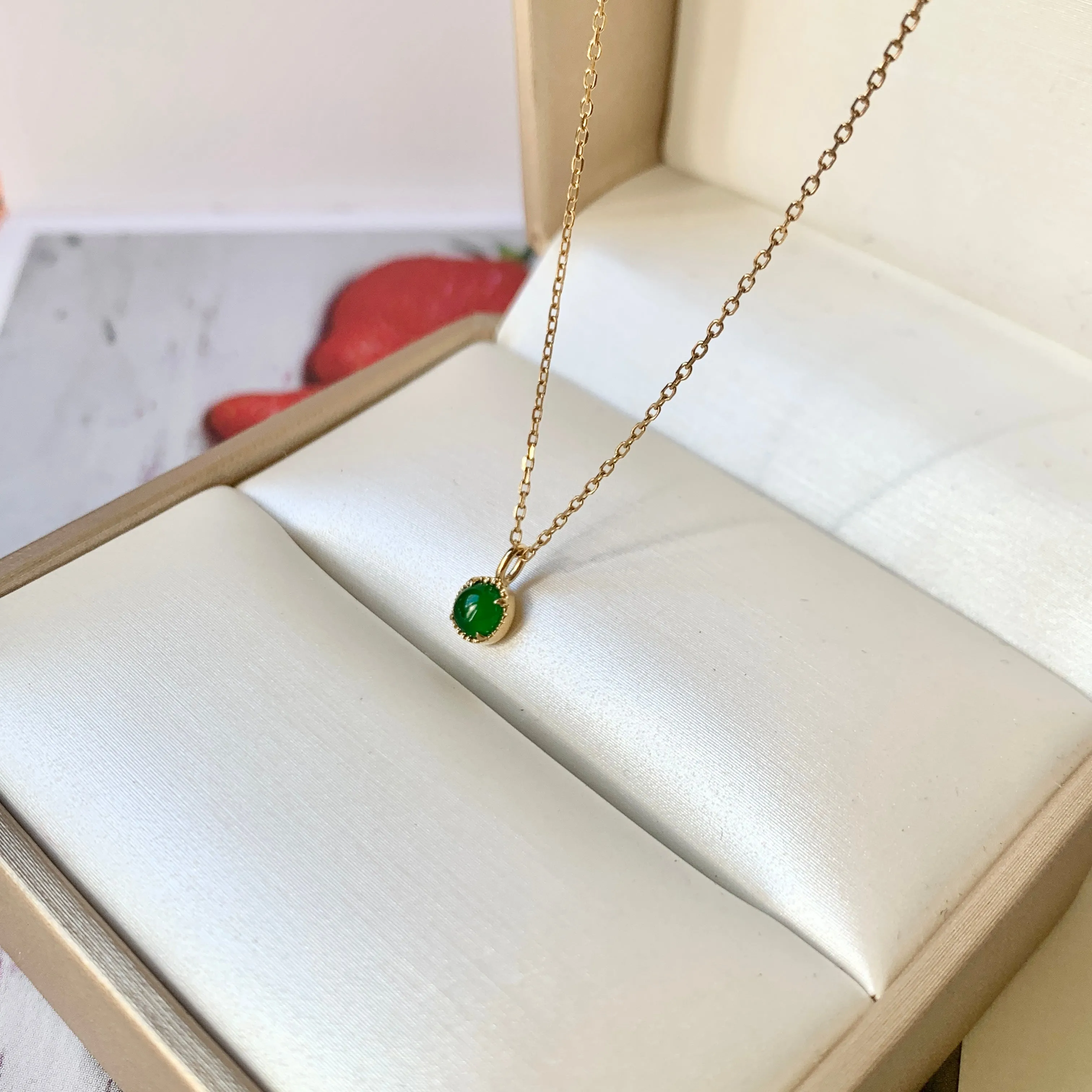 SOLD OUT: Icy A-Grade Imperial Green Jadeite B.Petite Dolly Pendant No.172066