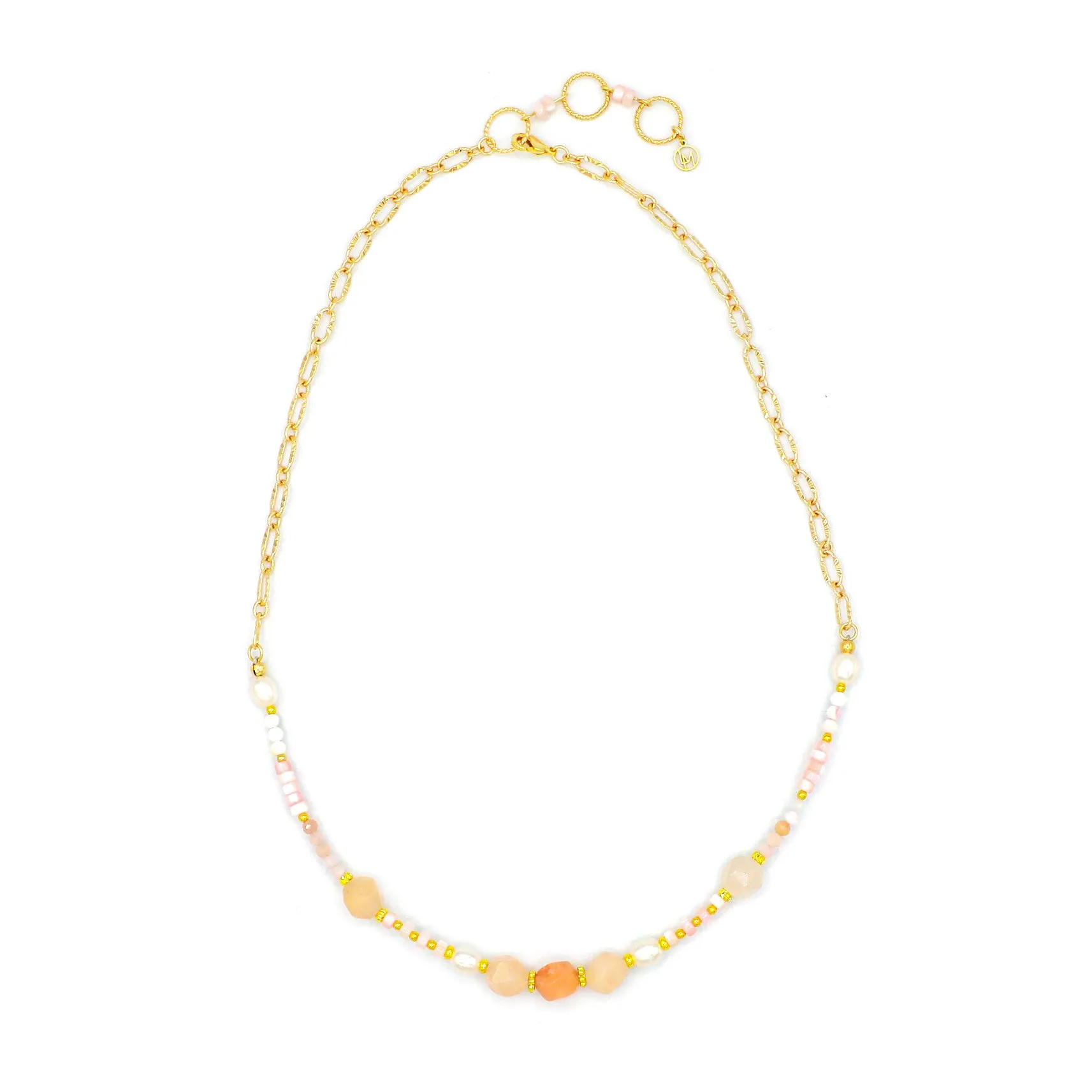 Spectrum Pink Aventurine & Pearl Necklace