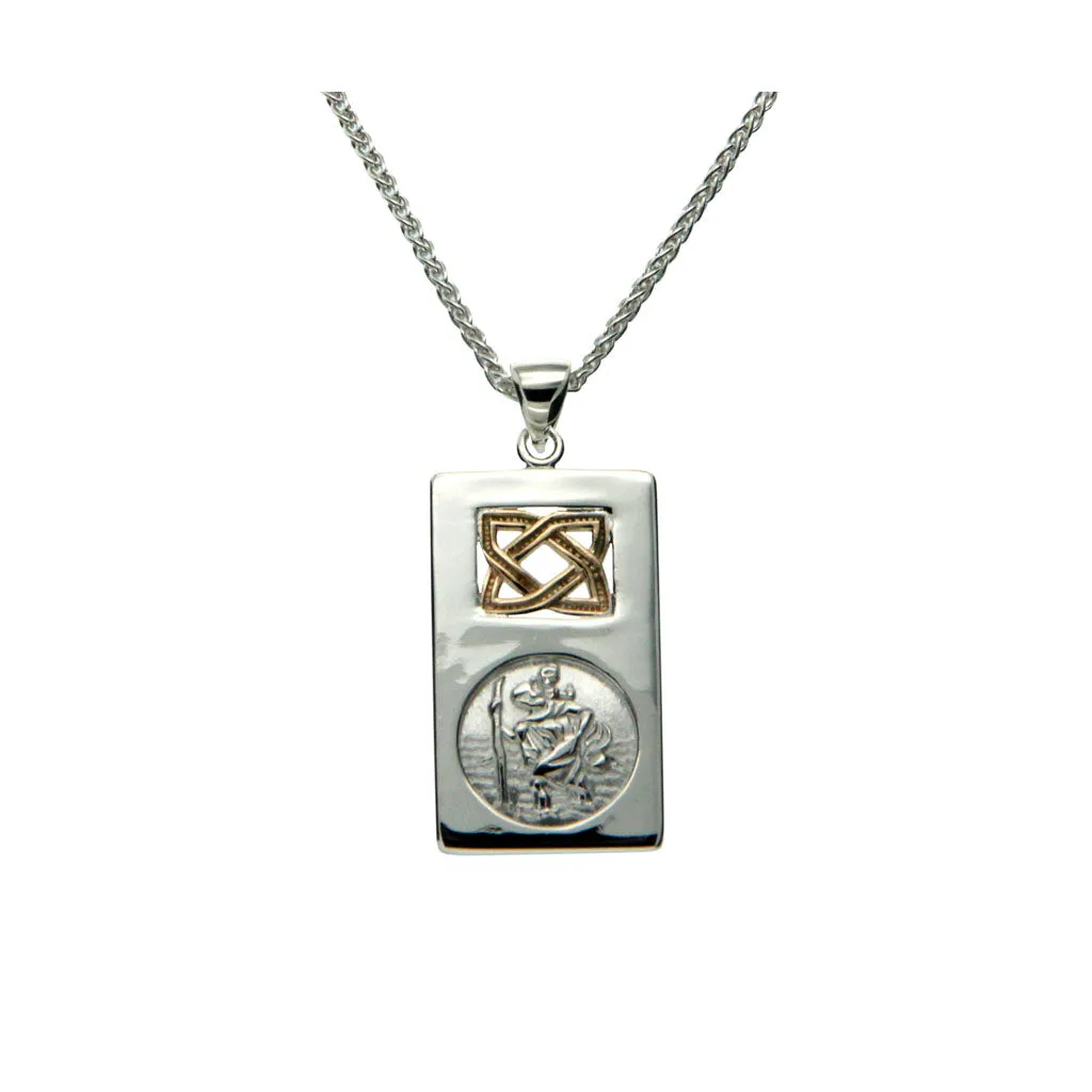 S/sil   10k St. Christopher Small Pendant
