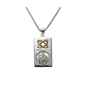 S/sil   10k St. Christopher Small Pendant