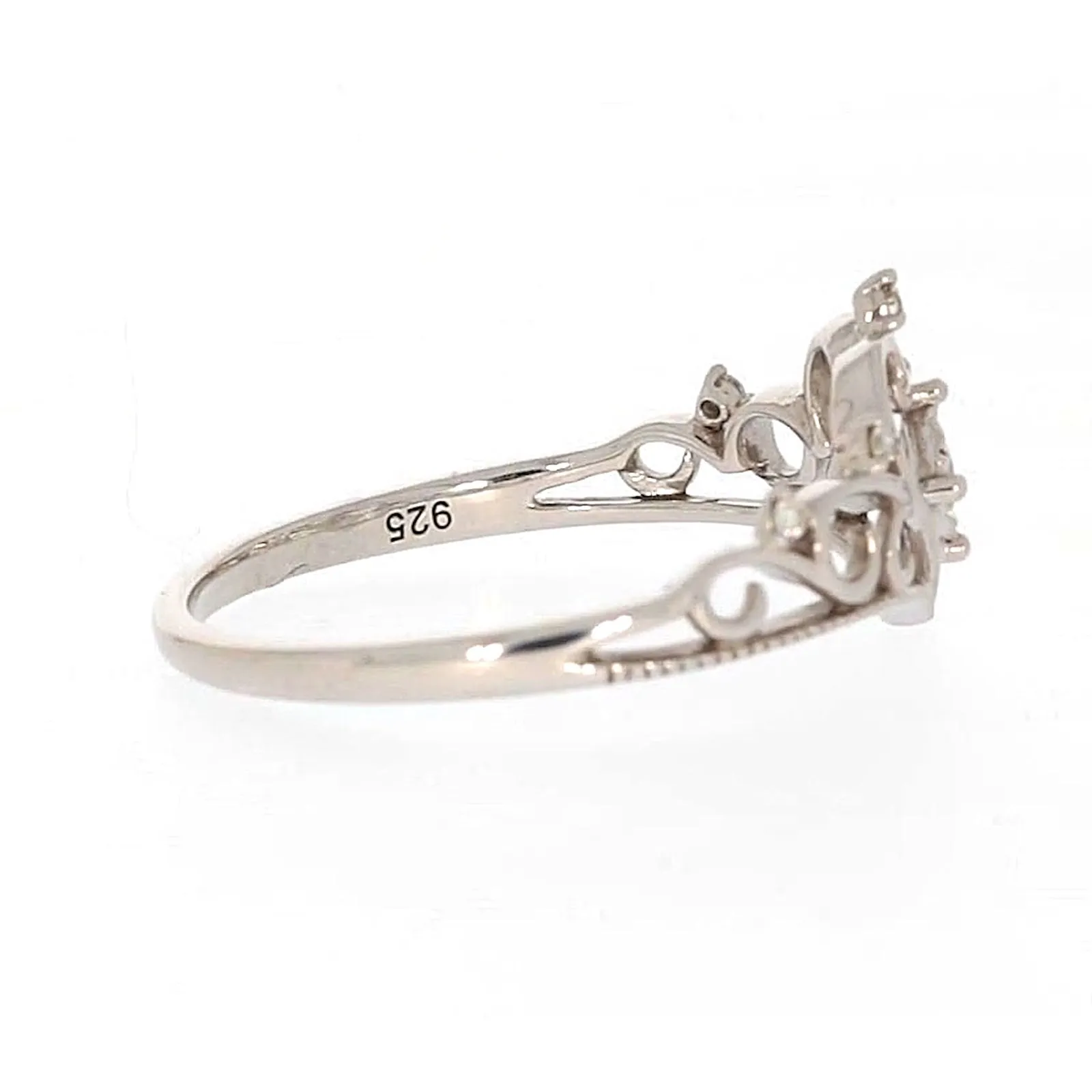 Sterling Silver 0.09 CARAT tw of Diamonds Tiara Ring