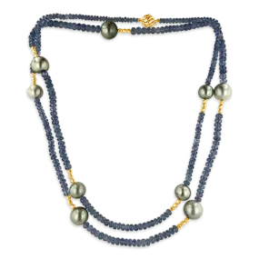Tahitian Pearl & Tanzanite Necklace