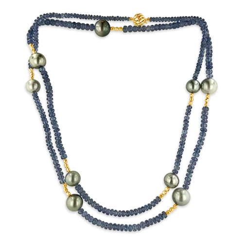 Tahitian Pearl & Tanzanite Necklace