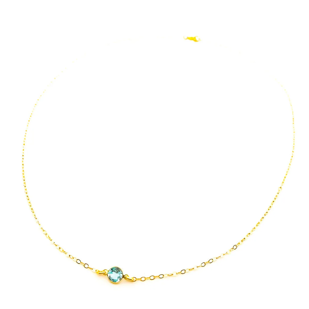Teagan Blue Topaz Necklace | Gold