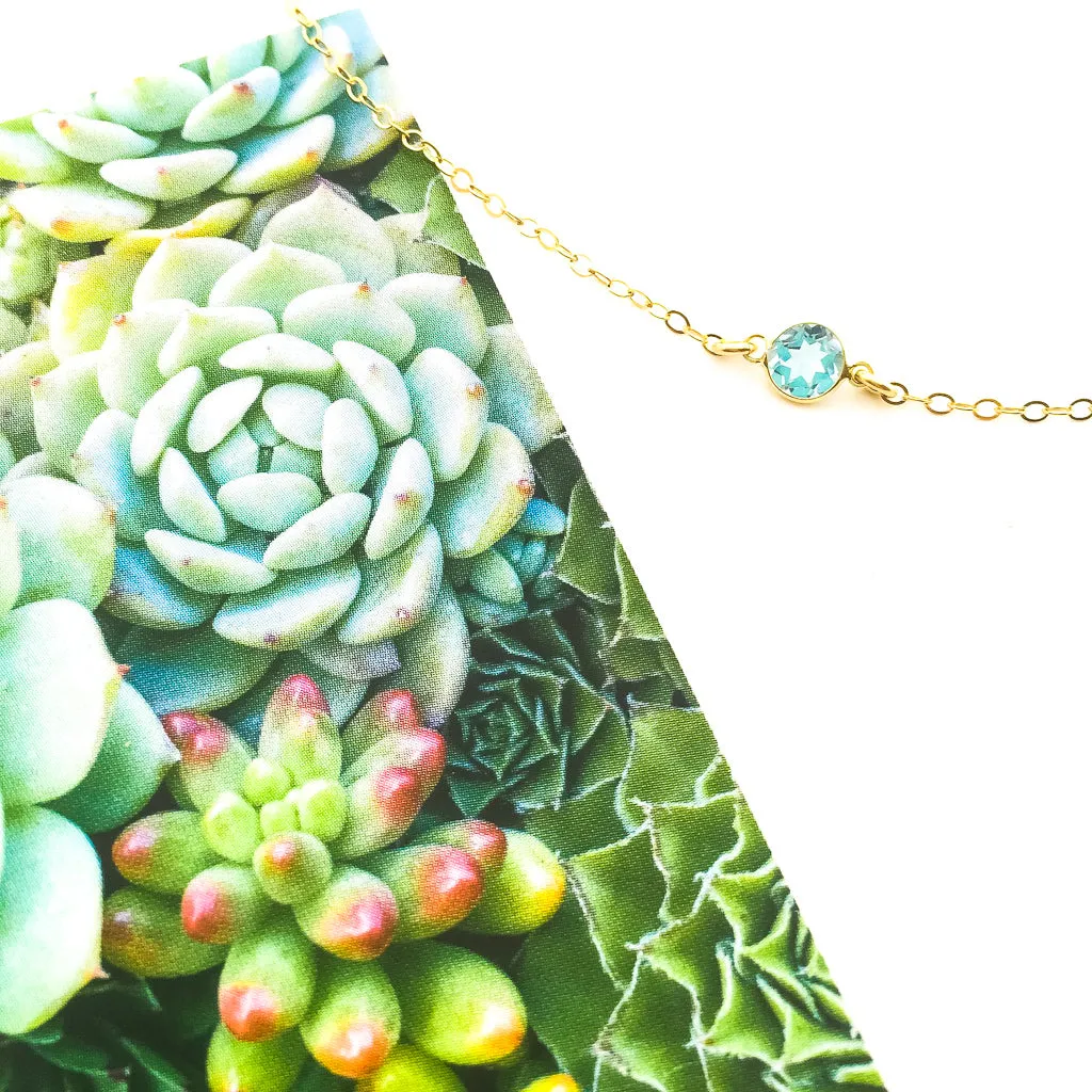 Teagan Blue Topaz Necklace | Gold
