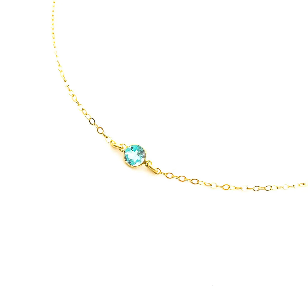 Teagan Blue Topaz Necklace | Gold