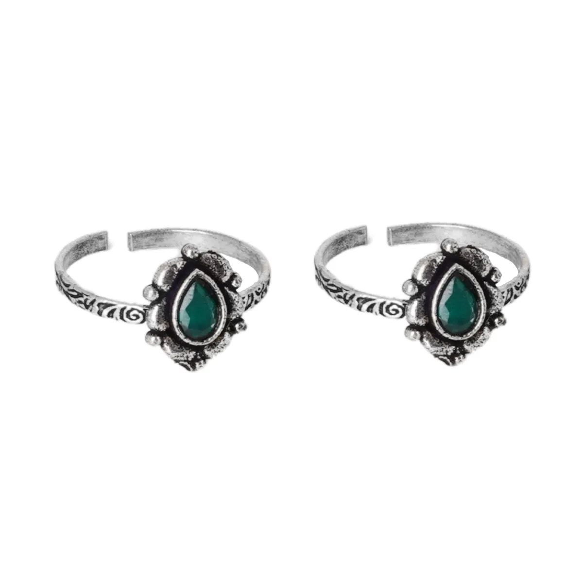 Teejh Henna Set of 3 Silver Toe Rings