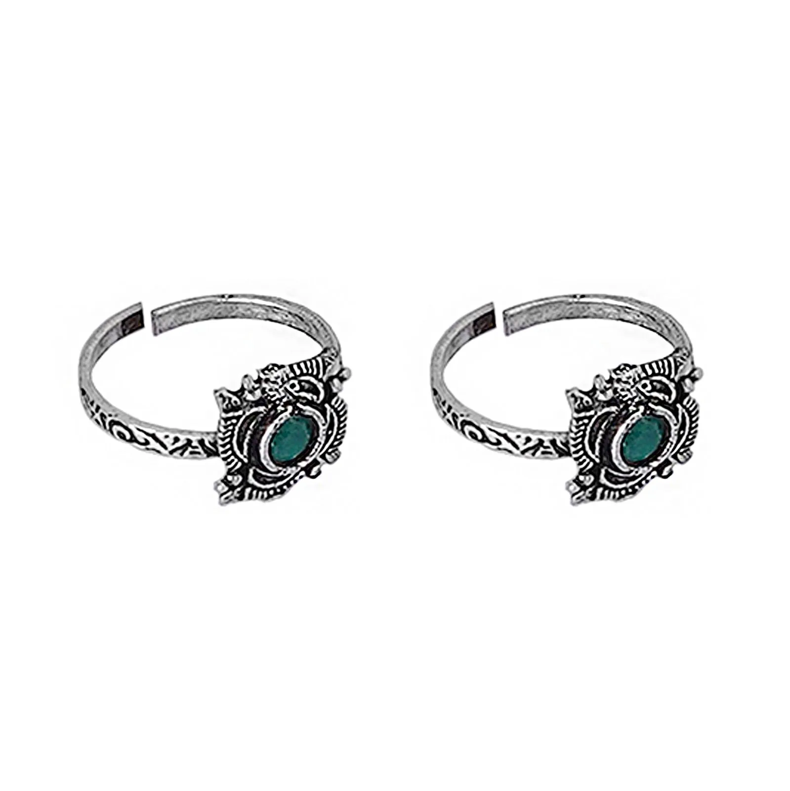 Teejh Henna Set of 3 Silver Toe Rings