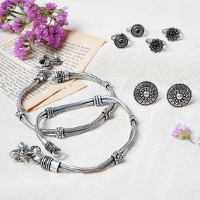 Teejh Himani Set of Anklet and 3 Toe Rings