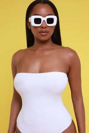 The Right Moves Strapless Bodysuit - White
