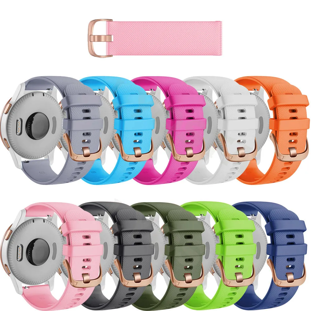 TheHorse 20mm Range compatible Silicone Watch Straps with Rose Gold Buckles