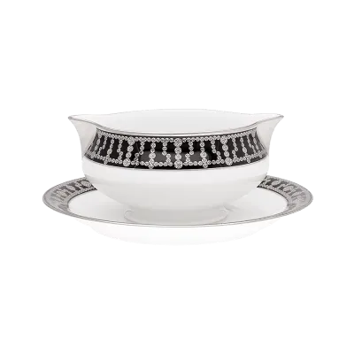Tiara Black & Platinum Sauce Boat