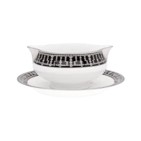 Tiara Black & Platinum Sauce Boat