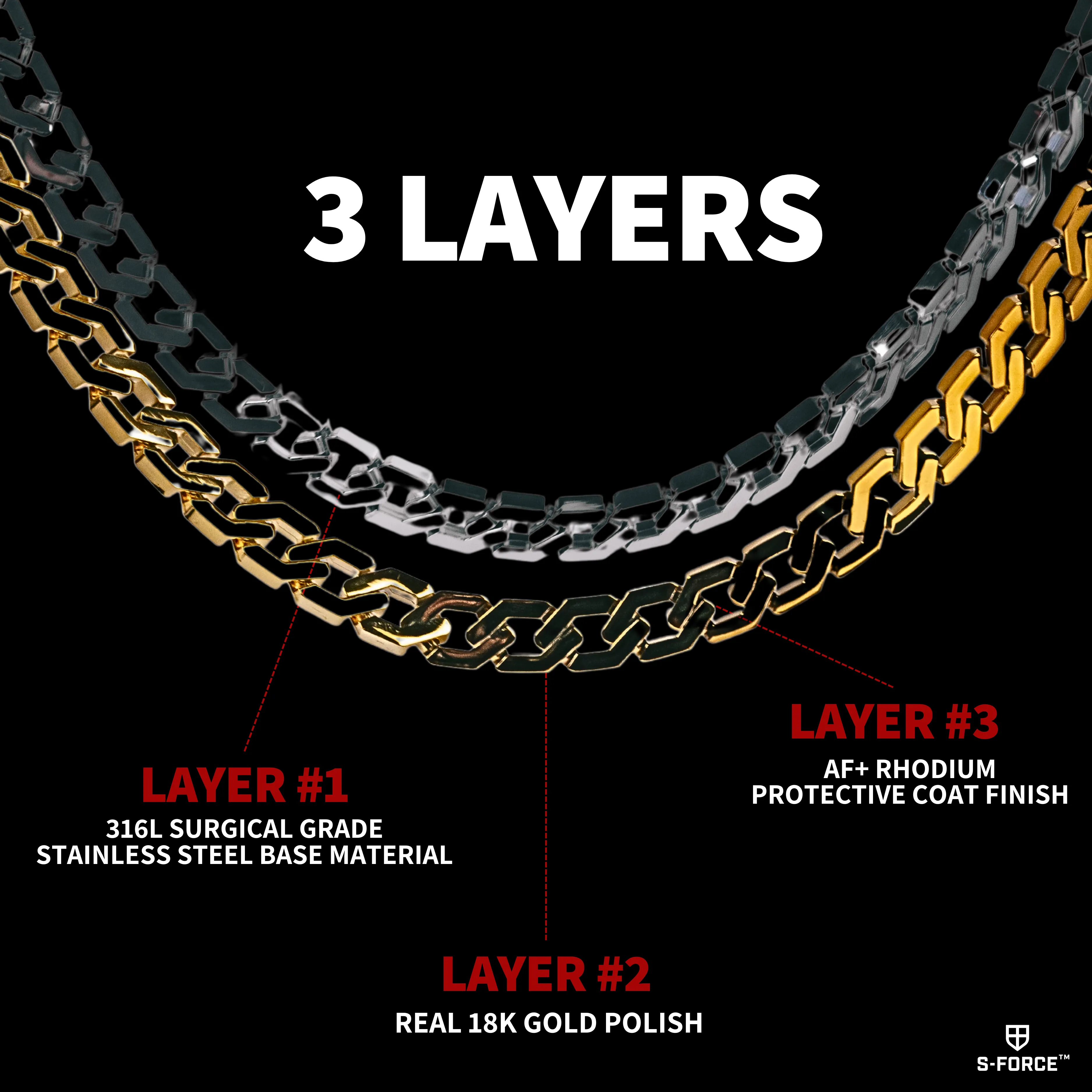 TITAN Chain 2pc. Set 18K White Gold - 10mm