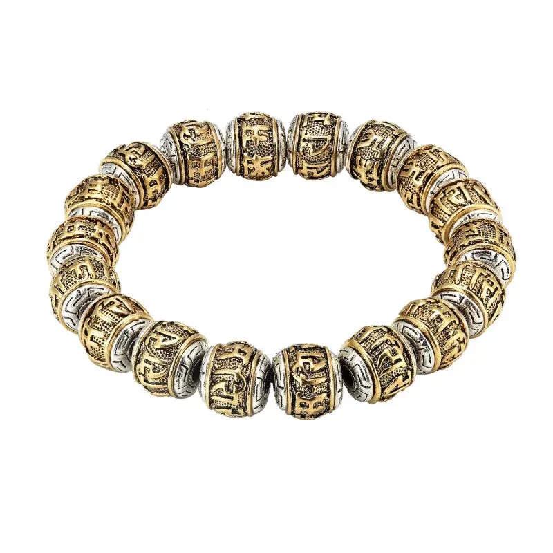 Traditional Buddhist Men's Bracelet Women's Six Words Mantra Bracelet OM MANI PADME HUM Amulet Bead Bracelet Hombres Pulseras