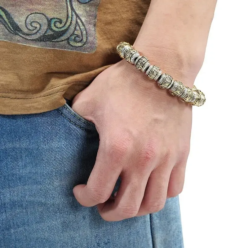 Traditional Buddhist Men's Bracelet Women's Six Words Mantra Bracelet OM MANI PADME HUM Amulet Bead Bracelet Hombres Pulseras