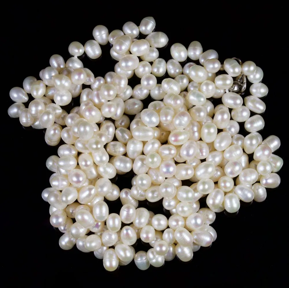 Triple Twist Pearl Necklace Silver
