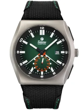 Tutima M2 Pearlblasted Titanium Green Dial Kevlar Strap Watch 6450-04