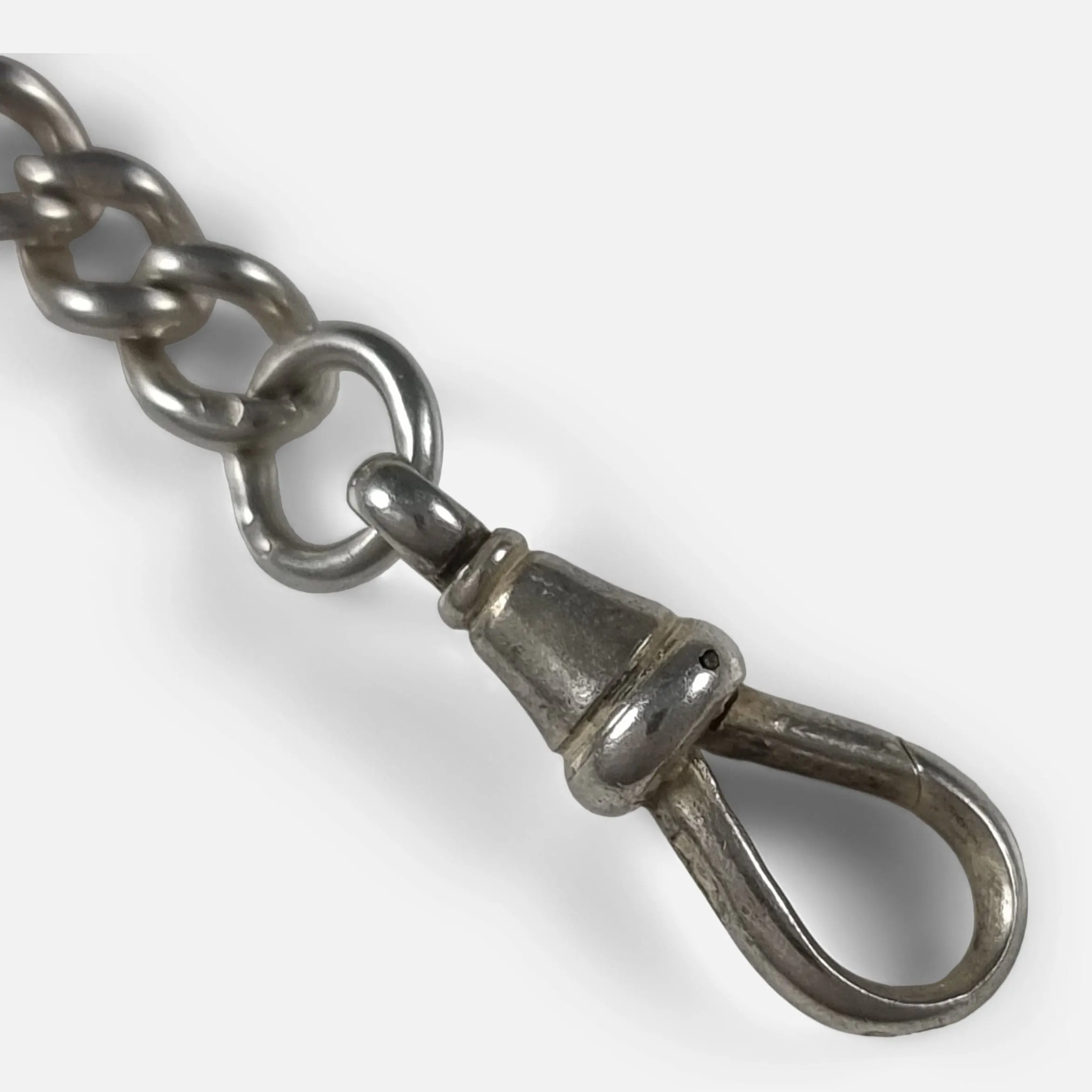 Victorian Sterling Silver Albert Watch Chain and Fob - 1899