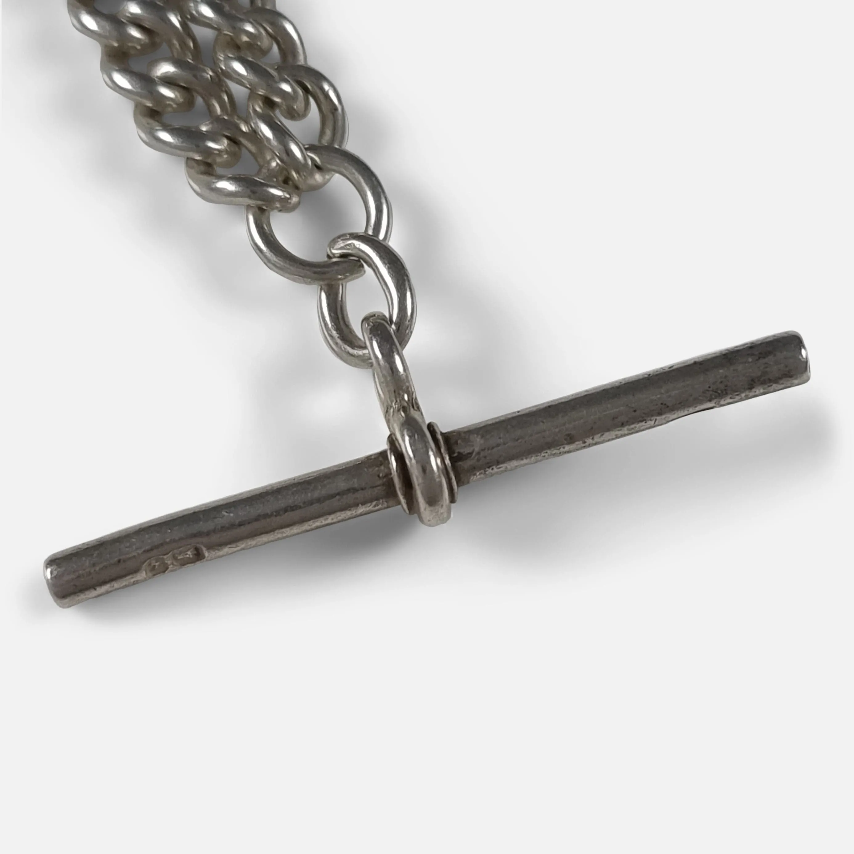 Victorian Sterling Silver Albert Watch Chain and Fob - 1899