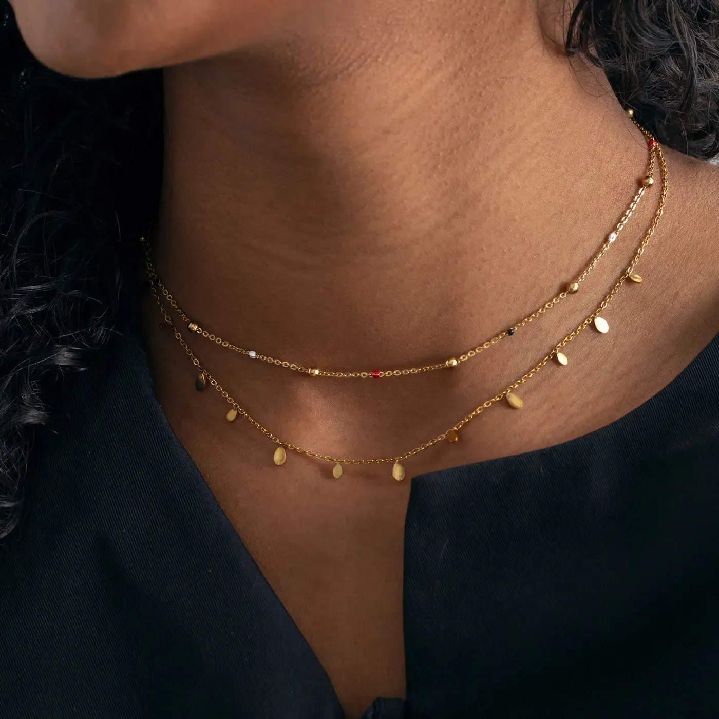 Vilde - Petite Stone Chain Necklace Stainless Steel