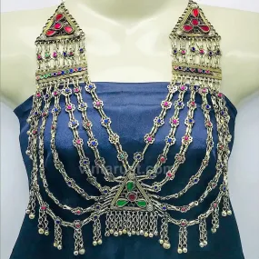 Vintage Afghan Kuchi Multicolor Necklace