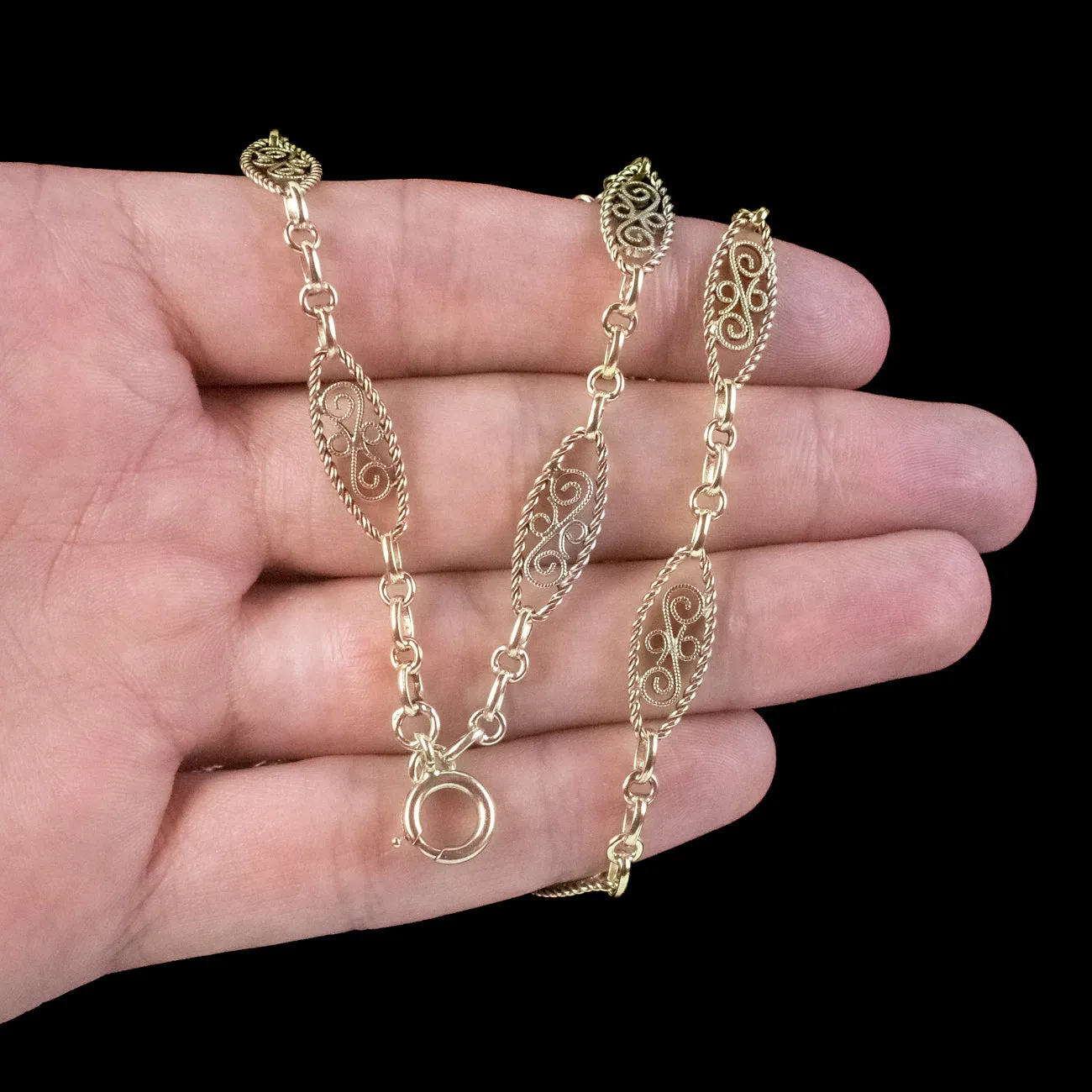 Vintage French Guard Chain Silver 18ct Gold Gilt