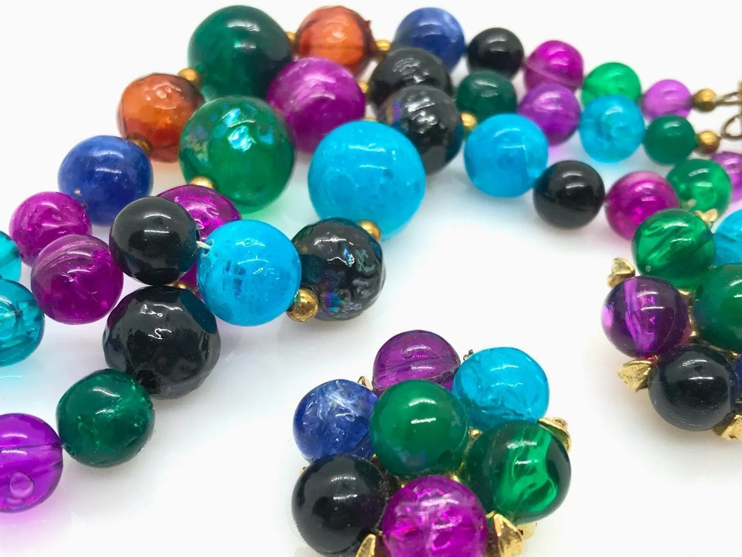 Vintage Kramer Colorful Bracelet and Earring Set