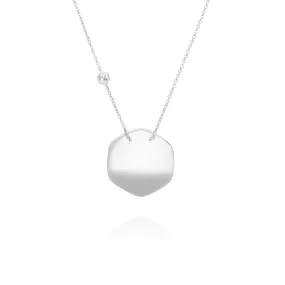 Weiß Topas Gravur Halskette in 925 Sterling Silber