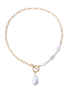 Yellow Chimes Necklace for Women and Girls Pearl Necklace for Women | Gold Plated Pearl Necklace for Girls | Birthday Gift for girls and women Anniversary Gift for Wife