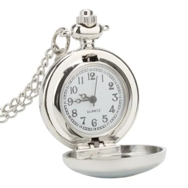 Zojie Pendant Watch - Flowers on Black